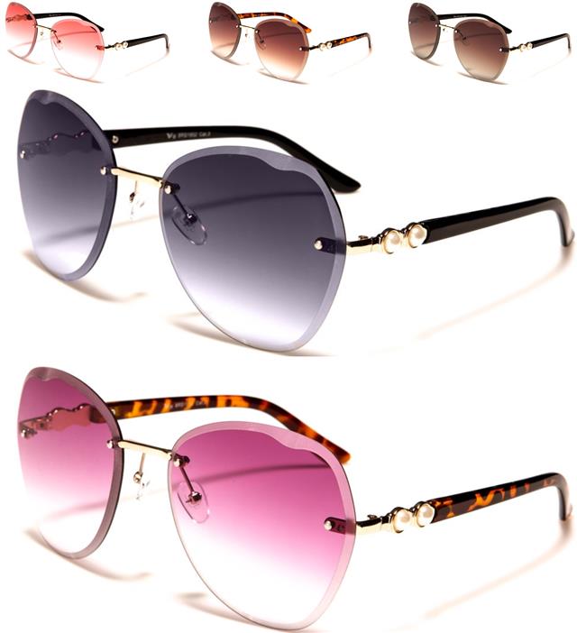 Rimless butterfly sunglasses on sale