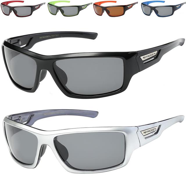 Nitrogen Polarised Large Sports Fishing Sunglasses Great For Driving Black/Green/Smoke Lens