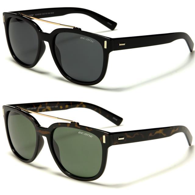 Polarised Classic Sunglasses For Men And Women Gloss Black/Silver/Smoke Green Lens