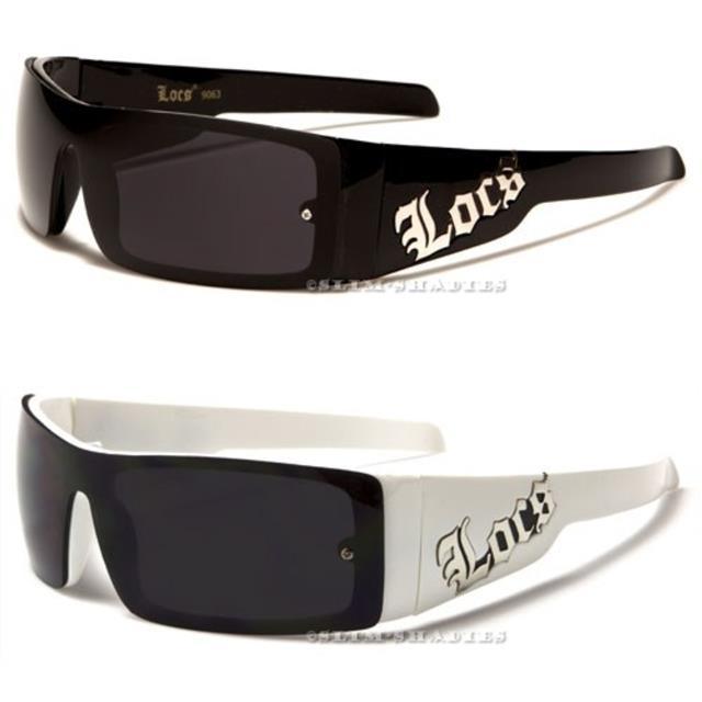 Locs Black White Oversized wrap around Gangsta Hip Hop Sunglasses