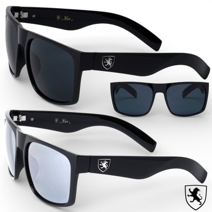 Mens High Quality Flat Top Classic Retro Sunglasses with Super Dark Lens or Silver Mirror Khan 21D38EAD-3516-41A7-A8C2-538795E438DA {{ color }}