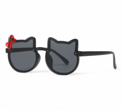 Girl's Children's Cartoon Round Cat Sunglasses with bow