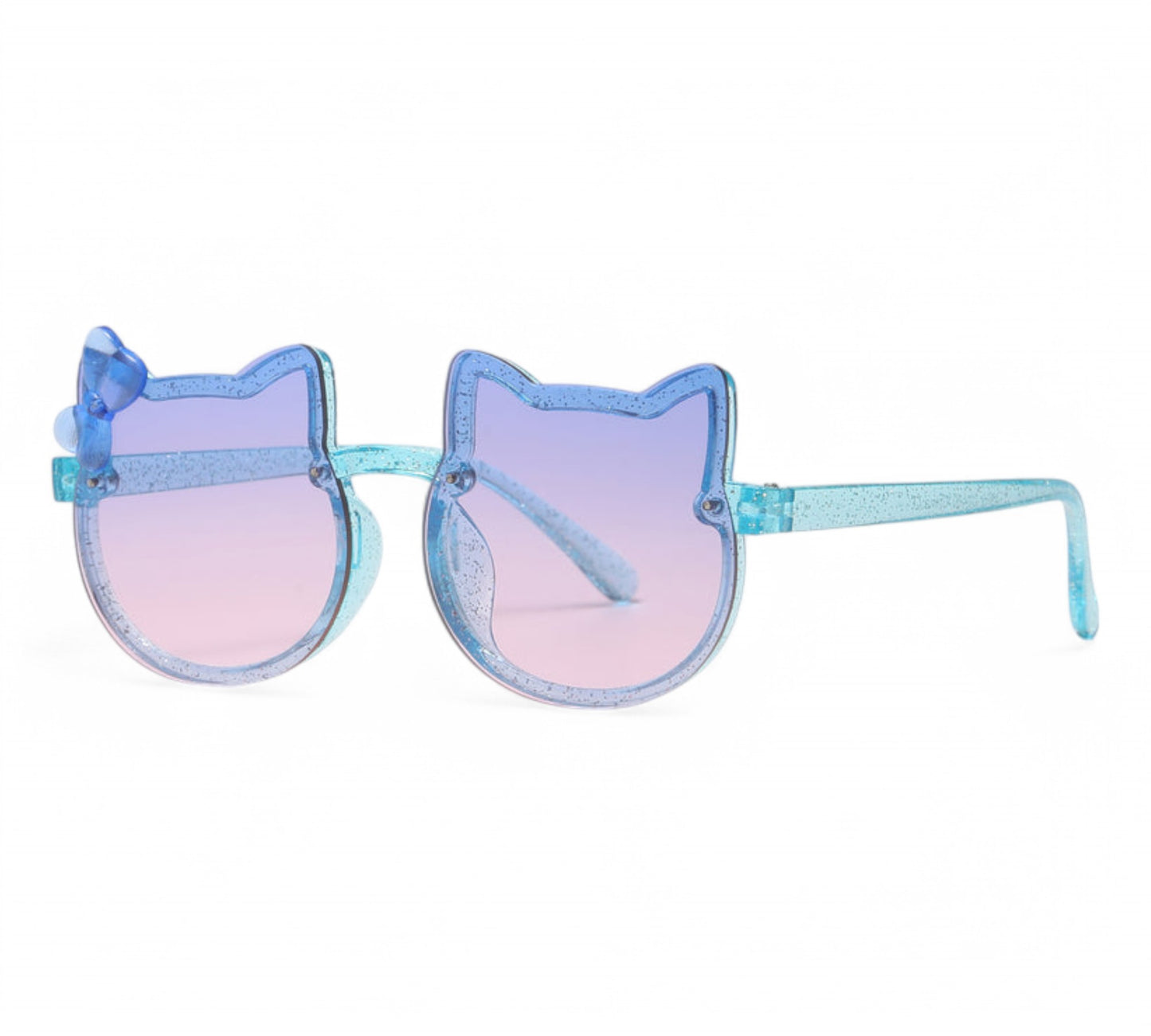 Girl's Children's Cartoon Round Cat Sunglasses with bow