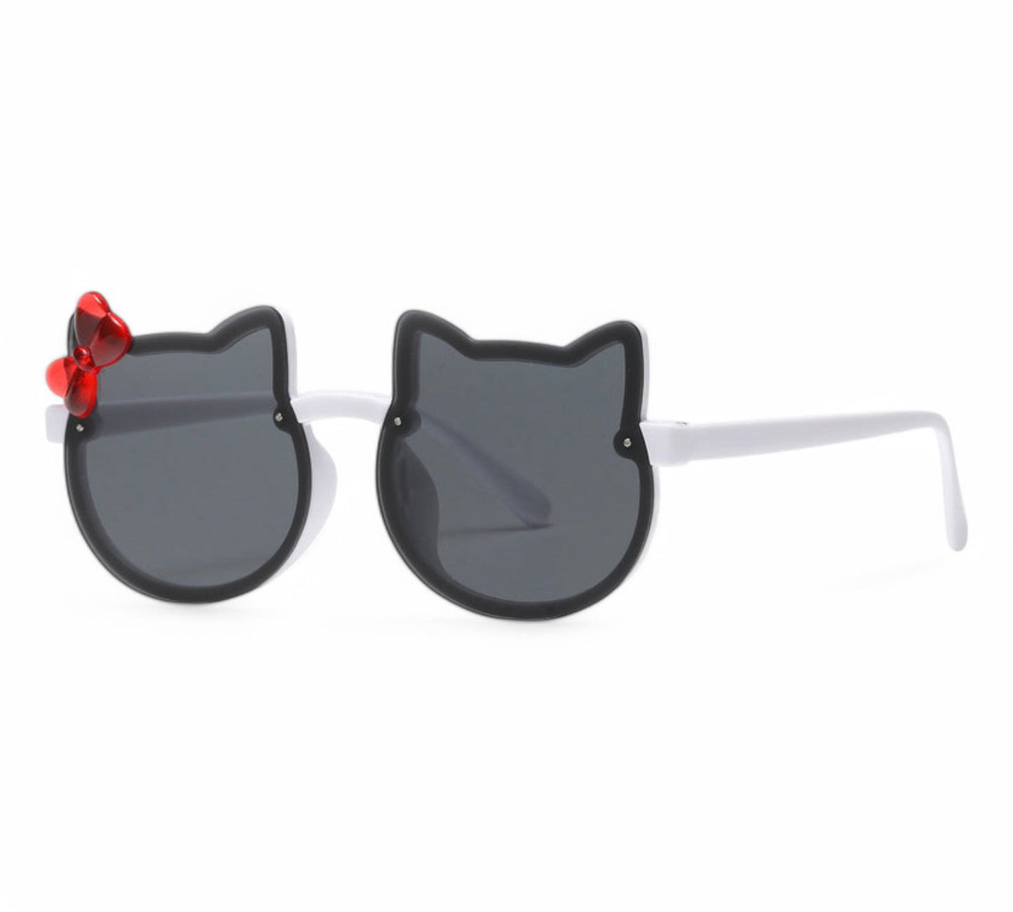 Girl's Children's Cartoon Round Cat Sunglasses with bow