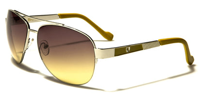 Khan Semi-Rimless Pilot Sunglasses – UV400 Gradient Colour Lens Small Frame Men’s Shades Khan 6A778176-41E9-48F5-97F9-64E92223A336 Yellow silver smoke yellow gradient {{ color }}