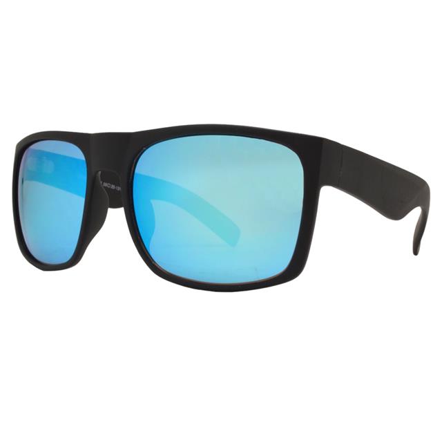 PASTL Men's Sunglasses - Oval Rectangle Wrap Frame, Black With Mirror Lens, UV 400 Protection