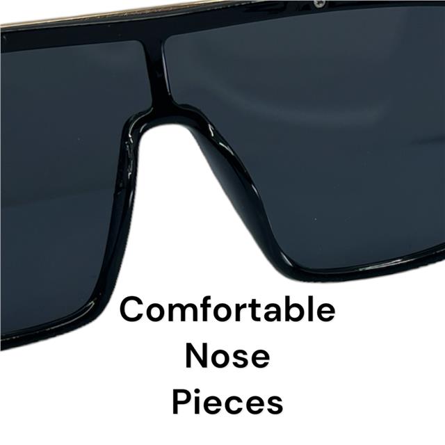 Oversized black shield sunglasses Biohazard flat top one piece lens UV400 Biohazard 8BZ66311-biohazard-shield-flat-top-sunglasses-with-accented-brow-bar-_3