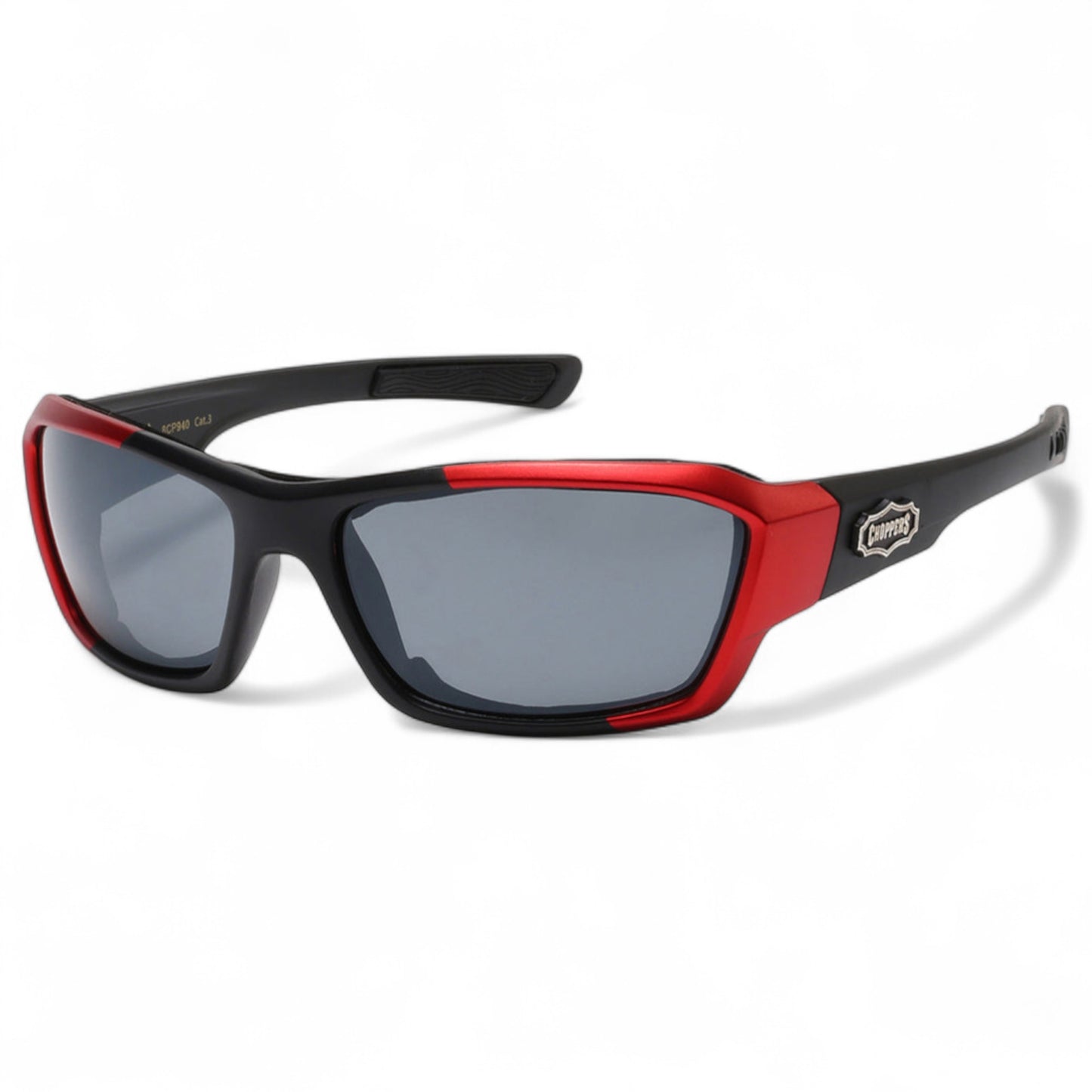 Choppers Motorcycle Padded Goggles Sunglasses Choppers 8CP940_Chopper-motor-cycle-goggles-with-foam-padding_3 Black Red Smoke Lens {{ color }}