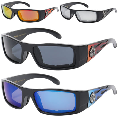 Choppers Motorcycle Padded Sunglasses Sports Goggles for Driving Choppers 8CP941-FLAME_0 {{ color }}