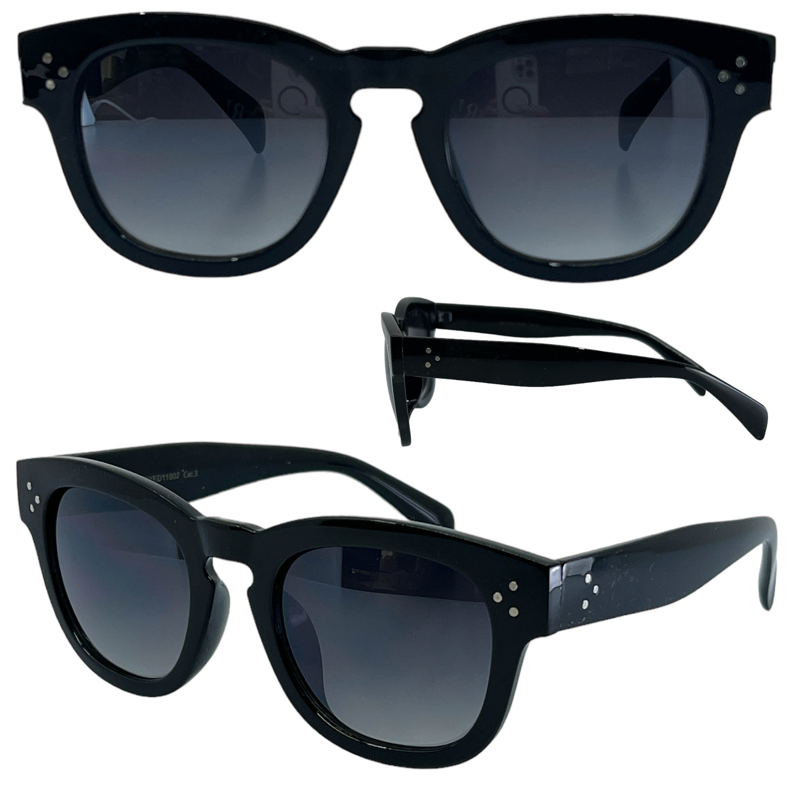 Unisex Designer Black Classic Sunglasses with Key hole Nose Eyedentification 8EYED11007-EYEDENTIFACTIONWAYFARERSBLACKWITHKEYHOLENOSE_1