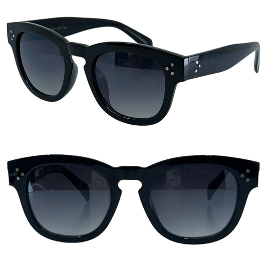 Unisex Designer Black Classic Sunglasses with Key hole Nose Gloss Black/Smoke Gradient Lens Eyedentification 8EYED11007-EYEDENTIFACTIONWAYFARERSBLACKWITHKEYHOLENOSE_2