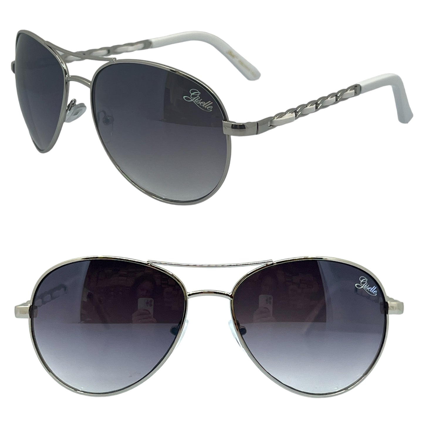 Designer Giselle Women's Pilot Sunglasses with Chain temples Giselle 8GSL28009-womens-giselle-aviator-sunglasses_7