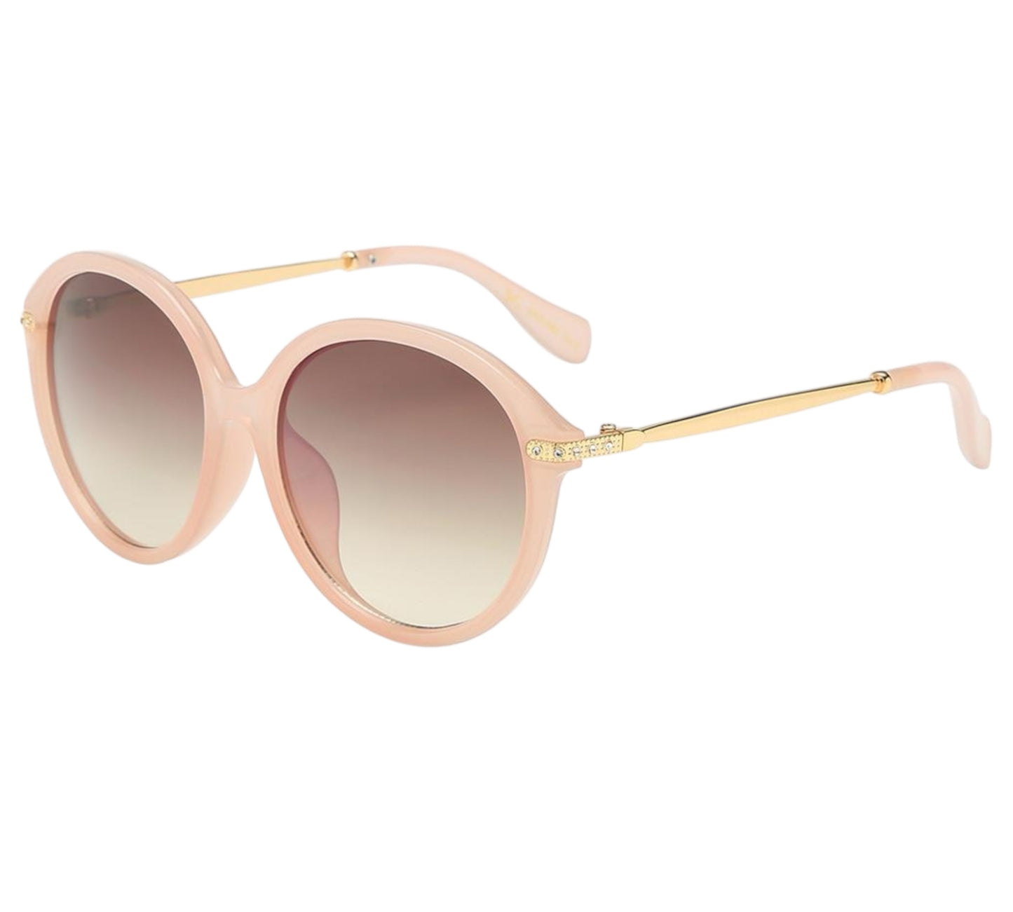 VG Round Rhinestone Sunglasses VG 8RS199-2-Round-Rhinestone-womens-sunglasses_7 Pink Gold Brown Gradient Lens