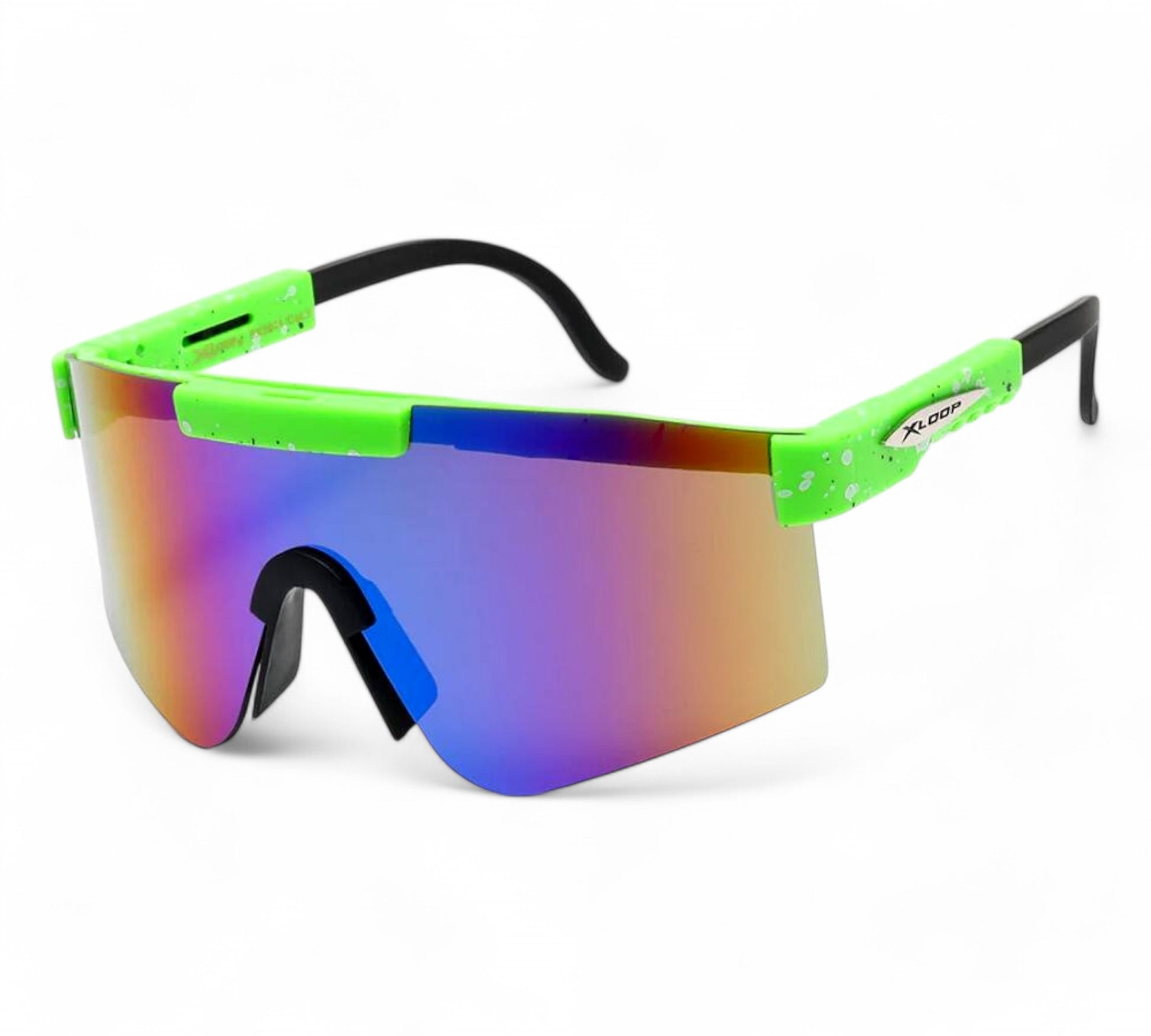 Xloop Sports Sunglasses For Men - Half Rim Wrap Around Shades With UV 400 Protection
