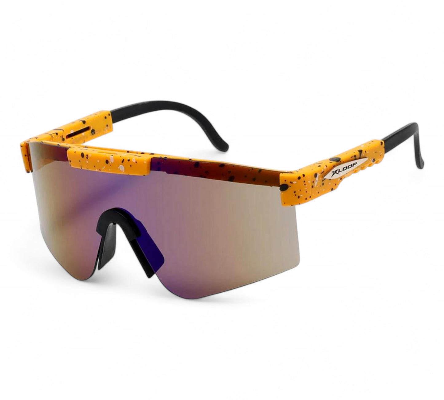 Oversized Black Semi-Rimless sports Running Cycling Xloop Sunglasses