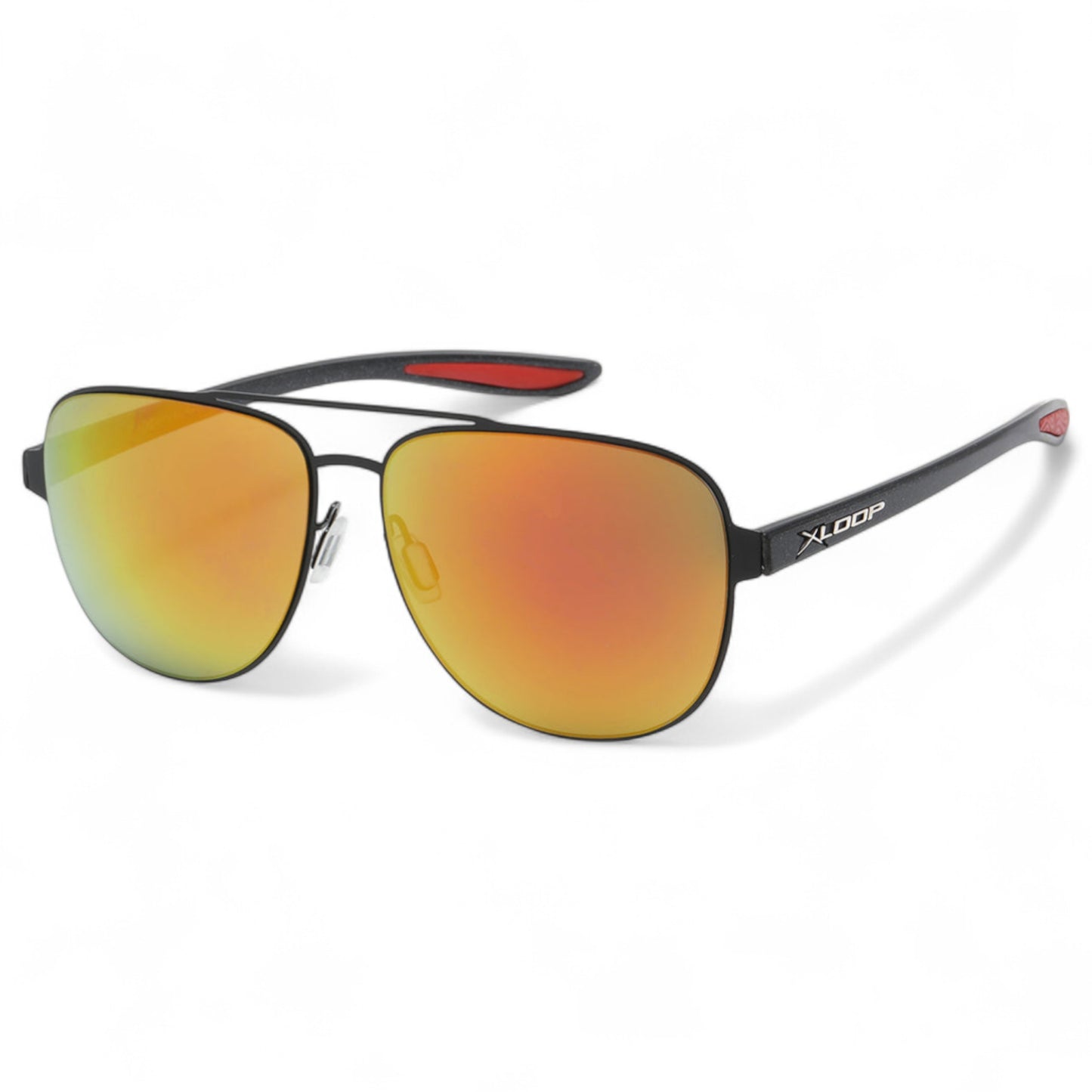 Men's oversize mirror pilot sports X-loop Sunglasses X-Loop 8XL1466_X-LOOP-SPORTS-AVIATOR-SUNGLASSES_2_15b7fceb-413c-4a78-8ea3-cb85c4c63f2c Black Red Orange Mirror Lens {{ color }}