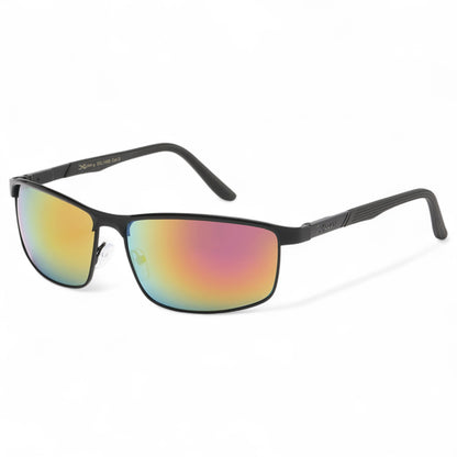Men's Wrap around sports Xloop Mirrored Sunglasses X-Loop 8XL1468_XLOOP-METAL-SPORT-WRAP-SUNGLASSES_2_48e64f4d-7908-495c-8dcb-43b4722c1bd6 Black Black Orange Mirror {{ color }}