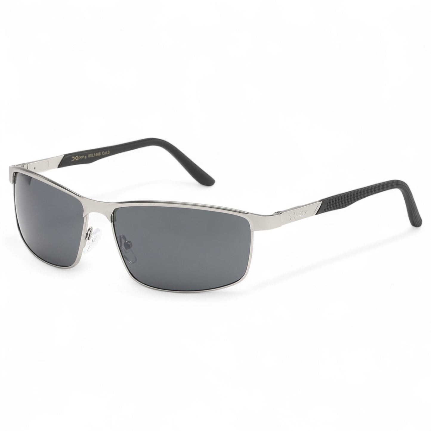 Men's Wrap around sports Xloop Mirrored Sunglasses X-Loop 8XL1468_XLOOP-METAL-SPORT-WRAP-SUNGLASSES_3_89712974-0eb3-45ca-862c-254eb05fd805 Silver Black Smoke Lens {{ color }}