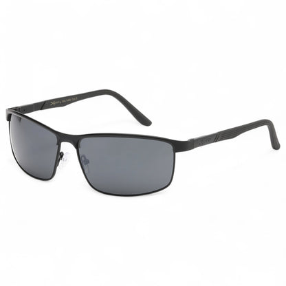 Men's Wrap around sports Xloop Mirrored Sunglasses X-Loop 8XL1468_XLOOP-METAL-SPORT-WRAP-SUNGLASSES_4_b8ad24bb-a29a-4633-8009-fb662967995f Black Black Black Lens {{ color }}