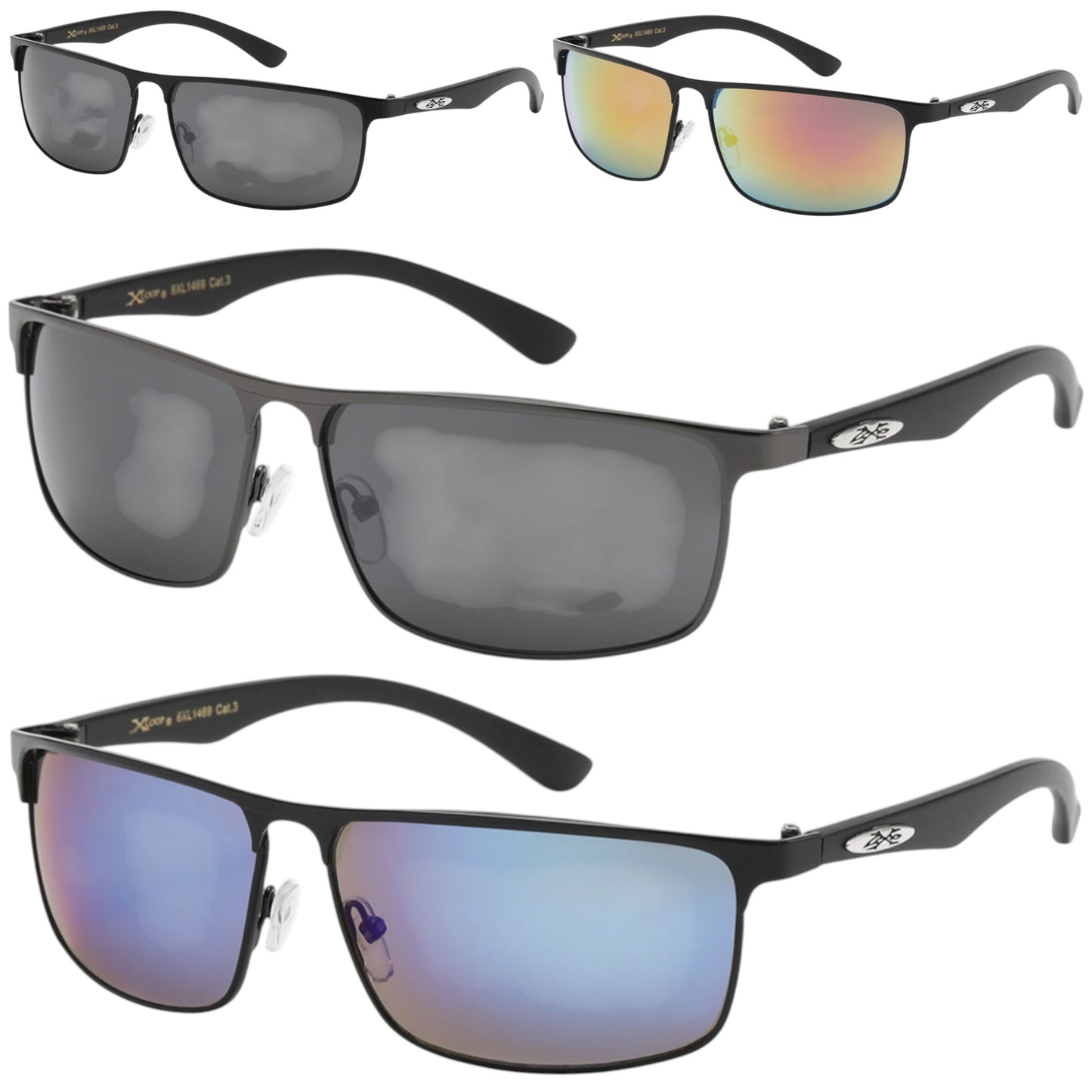 X-loop Sport Wrap around Mirrored Sunglasses X-Loop 8XL1469_X-LOOP-SPORTS-WRAP-AROUND-SUNGLASSES_0 {{ color }}