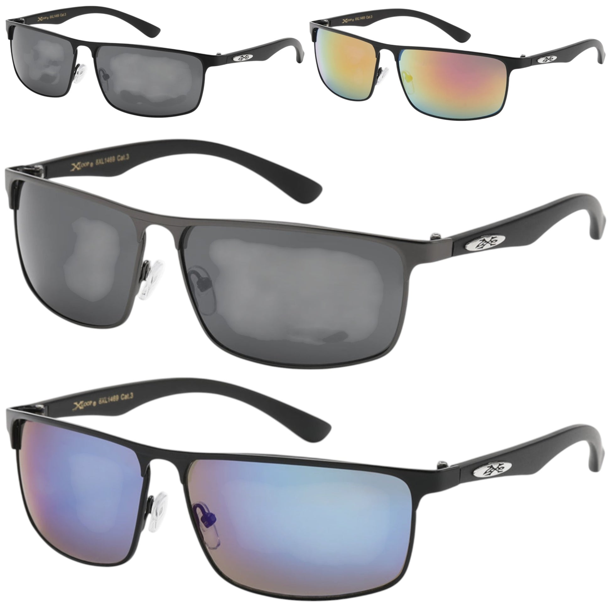 X-loop Sport Wrap around Mirrored Sunglasses X-Loop 8XL1469_X-LOOP-SPORTS-WRAP-AROUND-SUNGLASSES_0 {{ color }}