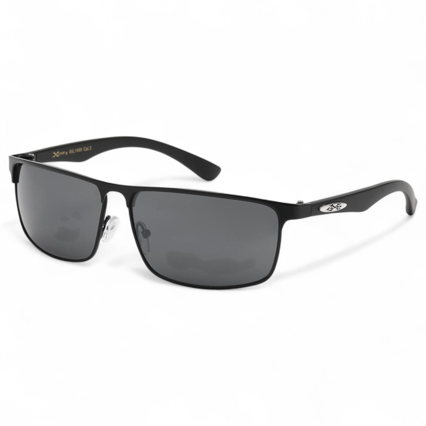 X-loop Sport Wrap around Mirrored Sunglasses X-Loop 8XL1469_X-LOOP-SPORTS-WRAP-AROUND-SUNGLASSES_1 Black Black Black Lens {{ color }}