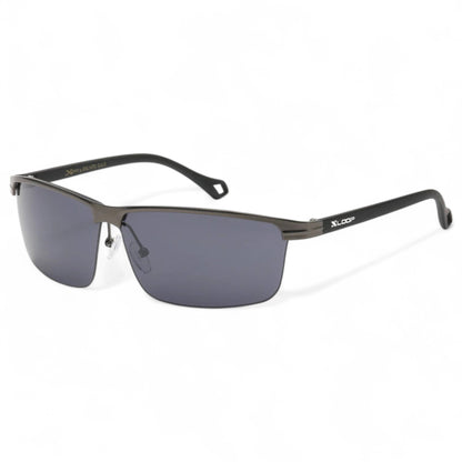 X-loop Men's Wrap around sports Mirrored Sunglasses X-Loop 8XL1470_X-LOOP-SPORTS-SUNGLASSES-WRAP-AROUND_5 Dark Grey Black Matt Smoke lens {{ color }}