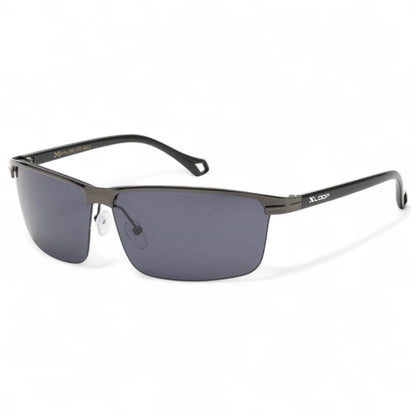 X-loop Men's Wrap around sports Mirrored Sunglasses X-Loop 8XL1470_X-LOOP-SPORTS-SUNGLASSES-WRAP-AROUND_6 Dark Grey Black Gloss Smoke lens {{ color }}
