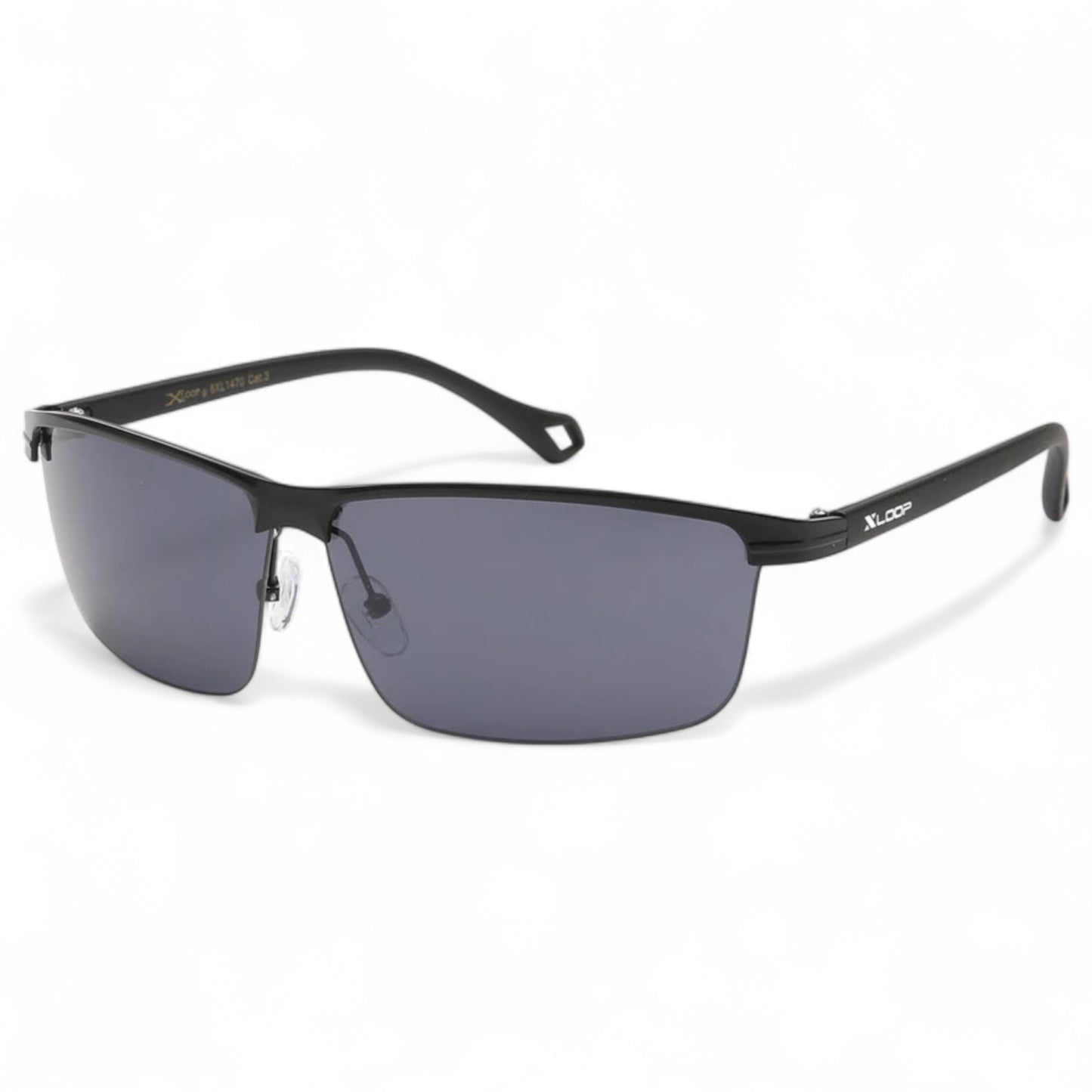 X-loop Men's Wrap around sports Mirrored Sunglasses X-Loop 8XL1470_X-LOOP-SPORTS-SUNGLASSES-WRAP-AROUND_7 Black Black Black Lens {{ color }}