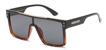 Oversized black shield sunglasses Biohazard flat top one piece lens UV400 Gloss black & Brown Smoke Lens Biohazard 8bz66311-biohazard-shield-flat-top-sunglasses-with-accented-brow-bar-_10_7b4586c8-6a23-4fd8-ae5c-9633630a08e8