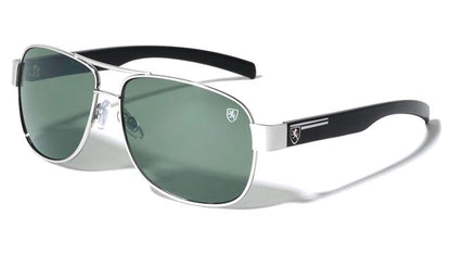 Khan Metal Pilot Sunglasses Designer Vintage Retro Shades Silver/Black/Smoke Green Lens Khan 8kn-2007-khan-metal-rectangle-aviators-sunglasses-05_be6bae12-4f13-46ea-bc9c-fdf88ed8fd05