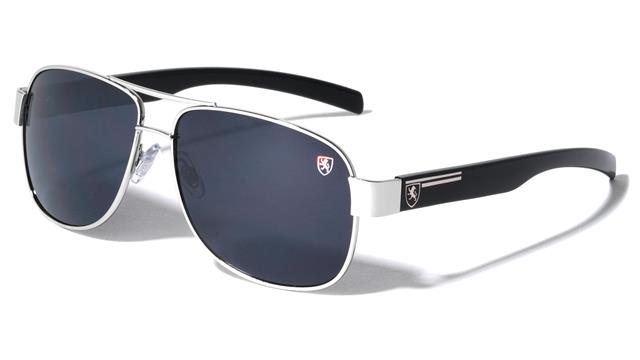 Khan Metal Pilot Sunglasses Designer Vintage Retro Shades Silver/Black/Smoke Lens Khan 8kn-2007-khan-metal-rectangle-aviators-sunglasses-06_bd63533a-f1ad-4e7f-97fa-931e08d3626d