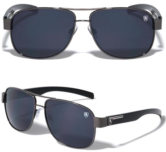 Khan Metal Pilot Sunglasses Designer Vintage Retro Shades Gunmetal/Black/Smoke Lens Khan 8kn-2007-khan-metal-rectangle-aviators-sunglasses-0_9b5908bd-1325-496f-ace9-b9ec7919603c