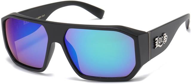 Locs Black Oversized wrap around Gansta Hip Hop Sunglasses Matt Black Green & Blue Mirror Lens Locs Shades 8loc91183-mbrv-3_2c981757-49a4-4d99-bf29-5a80cfcbe757