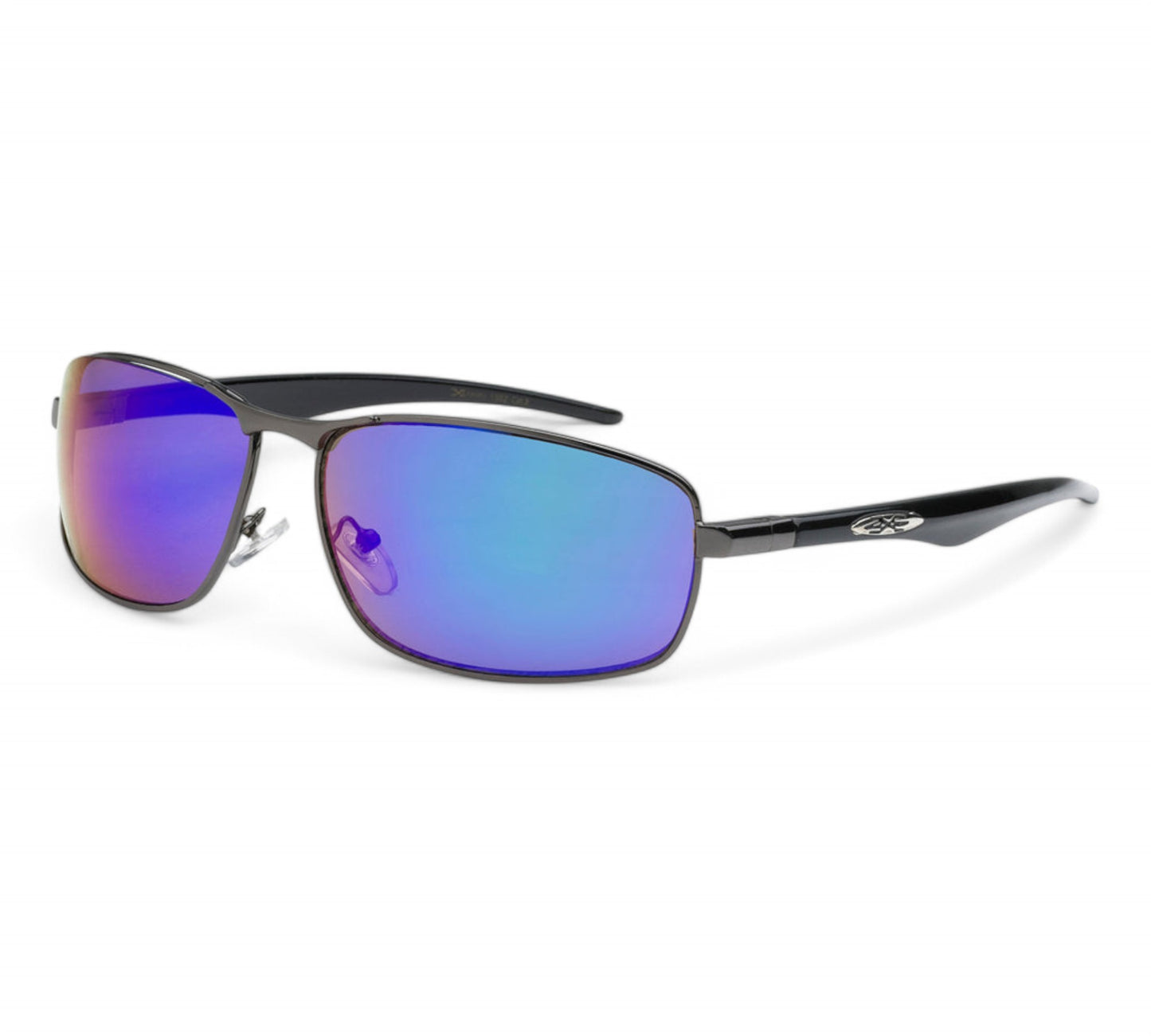 Men's Wrap around sports Metal Xloop Mirrored Sunglasses