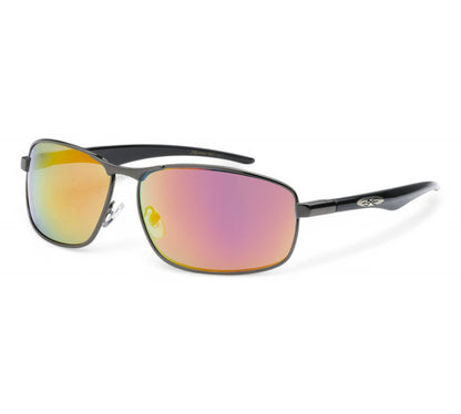 Men's Wrap around sports Metal Xloop Mirrored Sunglasses