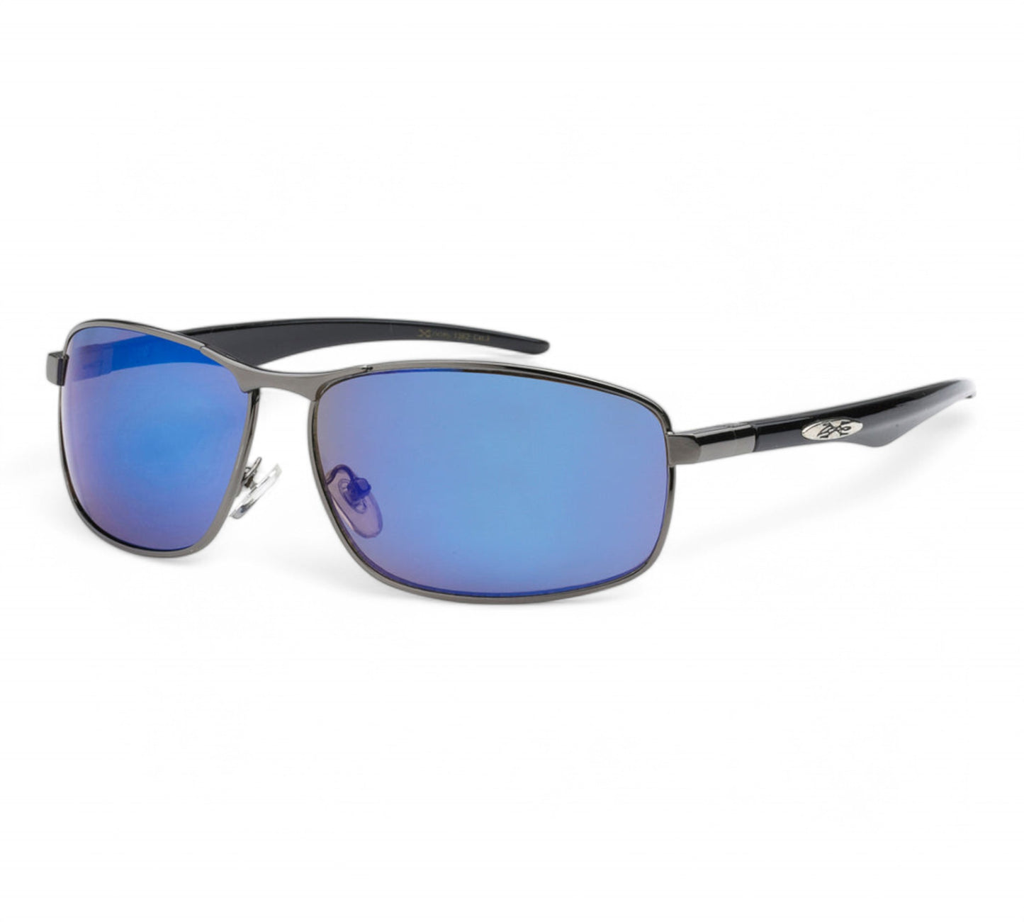 Men's Wrap around sports Metal Xloop Mirrored Sunglasses