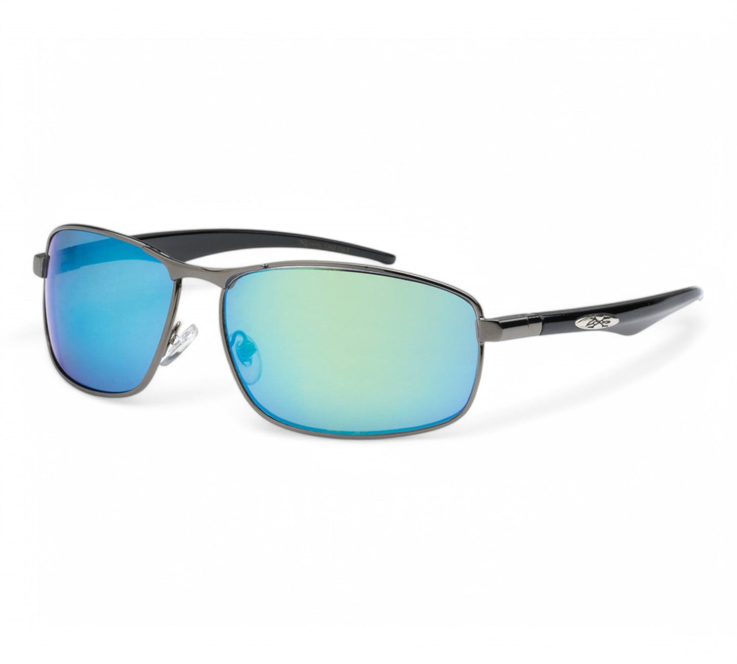 Men's Wrap around sports Metal Xloop Mirrored Sunglasses