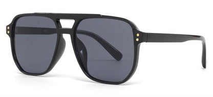 Mens Designer Flat top Pilot Sunglasses Luxury Small Retro Shades with Brow bar Gloss Black/Smoke lens Unbranded 9041a1_ee20d660-e505-448c-abc5-18dd84780710