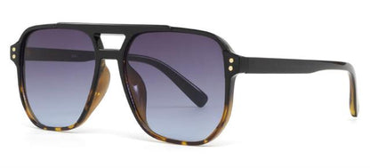 Mens Designer Flat top Pilot Sunglasses Luxury Small Retro Shades with Brow bar Black & Tortoise/Gradient Smoke Lens Unbranded 9041d_d12c2abc-887a-4691-bf32-0a915add4c6c