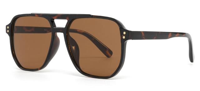 Mens Designer Flat top Pilot Sunglasses Luxury Small Retro Shades with Brow bar Tortoise Brown/Brown Lens Unbranded 9041e_61ce03ad-bdb2-4df2-87d6-928b767516b3