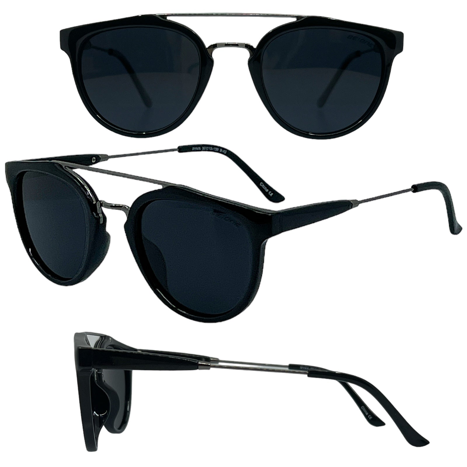 Black Polarized Round Mirror Sunglasses Unisex BeOne B1PL-Ryan-Round-polarized-sunglasses_2