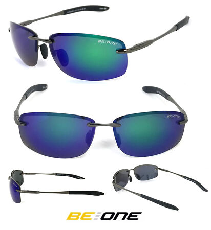 BeOne Anti-Glare Polarized Sunglasses Sports Rimless Mirrored Lens