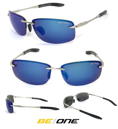 BeOne Anti-Glare Polarized Sunglasses Sports Rimless Mirrored Lens