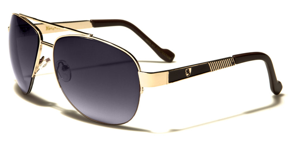 Khan Semi-Rimless Pilot Sunglasses – UV400 Gradient Colour Lens Small Frame Men’s Shades Khan C26B5BE5-19ED-4218-9BA2-BEF19FAD89DD Brown gold brown gradient {{ color }}