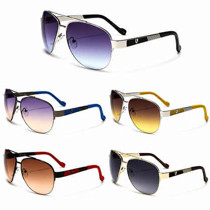 Khan Semi-Rimless Pilot Sunglasses – UV400 Gradient Colour Lens Small Frame Men’s Shades Khan D02282E0-3A69-42AC-82DB-2968E5D3D37E {{ color }}