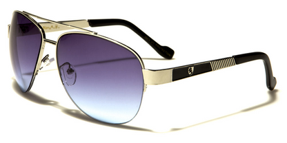 Khan Semi-Rimless Pilot Sunglasses – UV400 Gradient Colour Lens Small Frame Men’s Shades Khan D3929F39-F06D-4677-A4E1-2DBD47C54171 Black silver smoke gradient {{ color }}