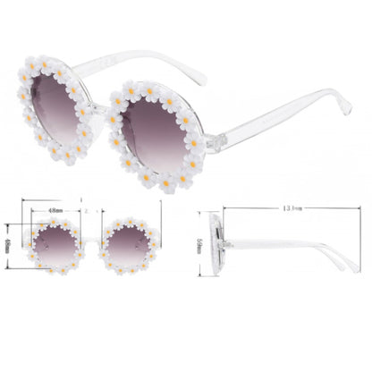 Round Festival Sunglasses with Plastic Daisy Flowers