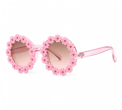 Round Festival Sunglasses with Plastic Daisy Flowers