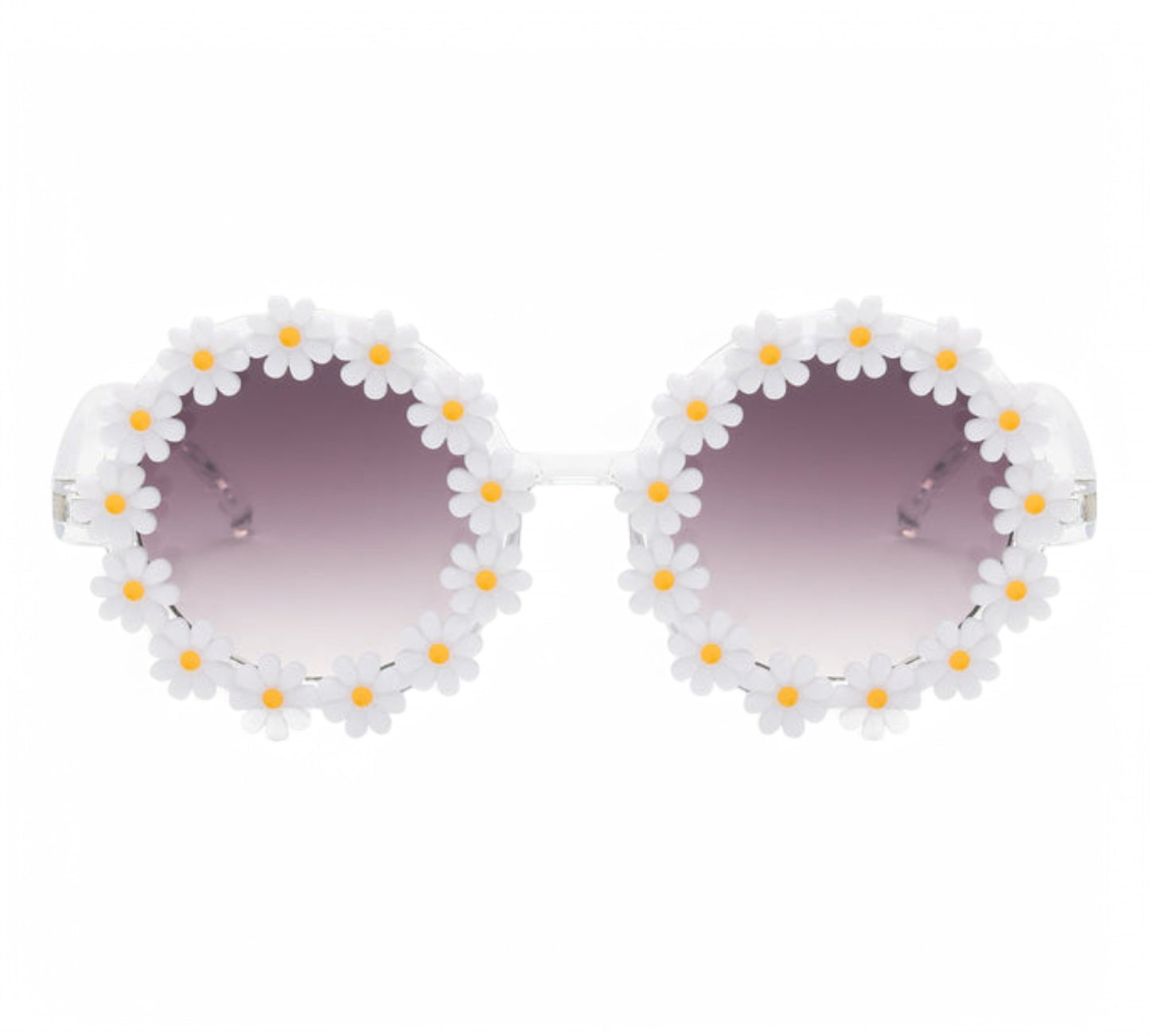 Round Festival Sunglasses with Plastic Daisy Flowers